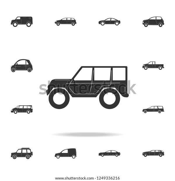 Four wheel drive car icon. Detailed set of\
cars icons. Premium graphic design. One of the collection icons for\
websites, web design, mobile\
app