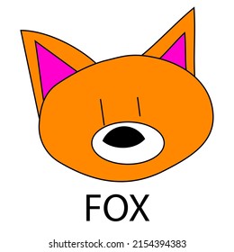 Fox Face In Vector Isolated