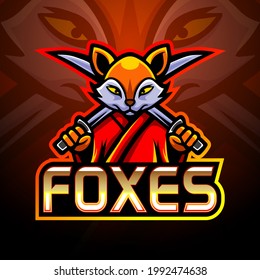 Fox Sword Esport Logo Mascot Design