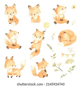 Fox watercolor woodland animal illustration - Powered by Shutterstock