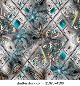 Fractal Art Textile Design Images-illustration