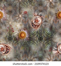 Fractal Art Textile Design Images-illustration