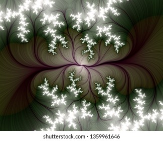 Fractal Background, Abstract Flowery Design, Vortex And Energy Texture