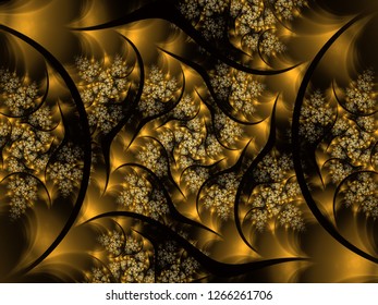 Fractal background forming spiral patterns and shapes. Fractal texture