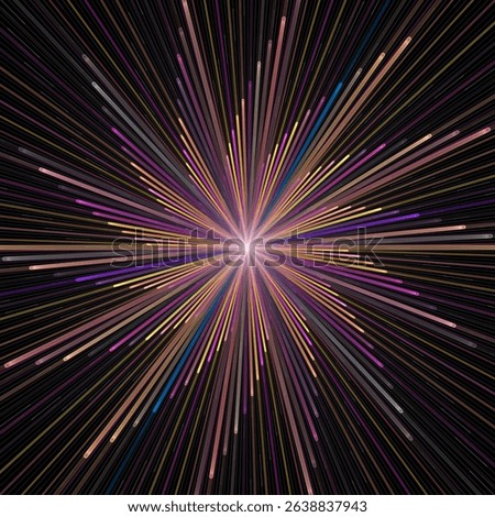 Fractal Burst Pattern series. Rendering of fine line radial pattern for use in illustration and design.