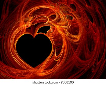 Fractal computer generated heart background