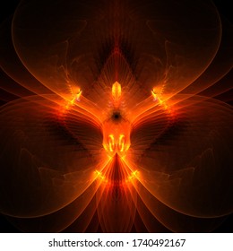 Fractal Effect Of Phoenix Bird Fire Background