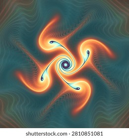 Fractal Flow series. A powerful visual metaphor for universal expansion on the subject of chaos theory, art, flow visualization, fractal geometry, science and design.