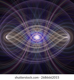 Fractal Geometry series. Creative representation of glowing, radiant energy patterns on the subject of fractal design, science, visualization, geometry and math.