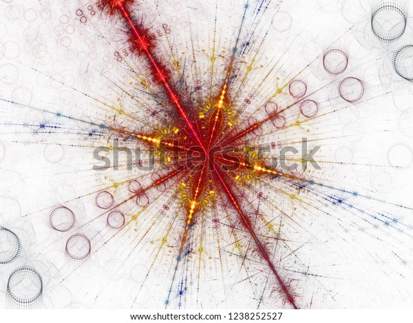 大型ハドロン衝突型コライダーCERNの粒子分裂のフラクタル画像 