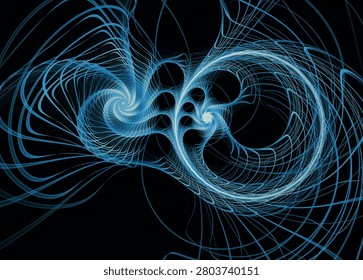 Fractal Paths series. Elegant network of illuminated threads on the subject of fractal design, science, visualization, geometry and math.