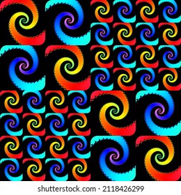 Fractal pattern with spirals and curves in the bright colors