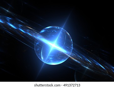 Fractal  Transparent Shining  Sphere Background - Ball lightning, Fireball - Fractal Art 