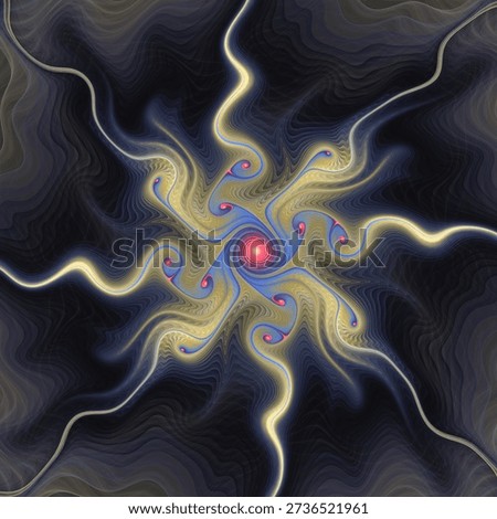 Fractal Vortex series. A compelling image of a pulsating abstract entity on the subject of science, visualization, organic geometry, math and fractal design.