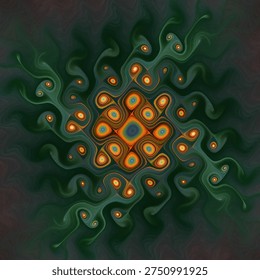 Fractal Vortex series. A conceptual image of intertwined universal forces on the subject of science, visualization, organic geometry, math and fractal design.