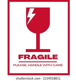 Fragile Logo Red Color Simple Design Stock Illustration 2159018811 ...