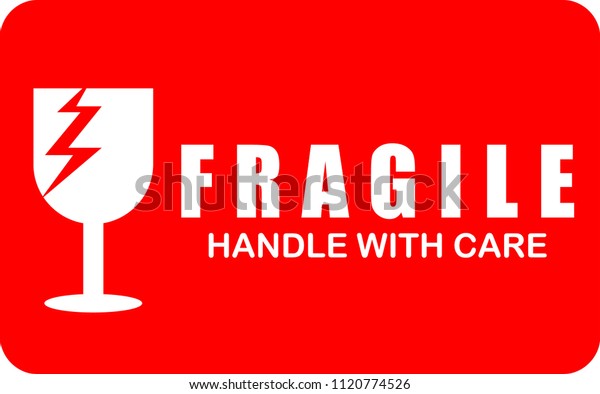 Fragile Red Sticker Label Stock Illustration 1120774526 | Shutterstock