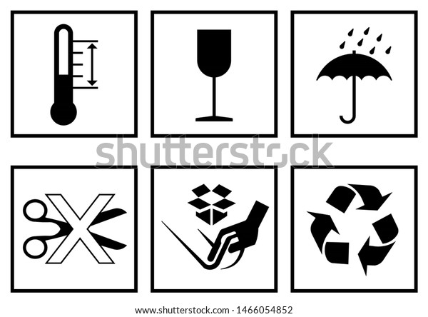 Fragile Symbol Set Isolated On White Stock Illustration 1466054852 ...