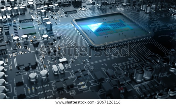 Fragment Computer Hardware Components Powerful Cpu Stock Illustration ...