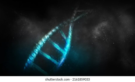 Fragment Of DNA Double Helix Model, 3D Render.