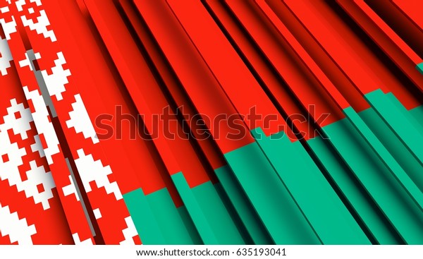 Fragment Flag of\
Belarus. 3D\
illustration.