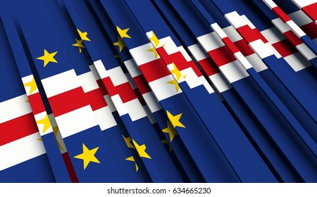 Fragment Flag of Cape Verde. 3D illustration. - Shutterstock ID 634665230