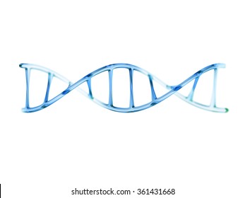 fragment of human DNA molecule, 3d illustration isolated on white background