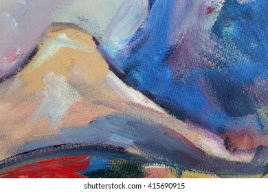 Fragment Oil Painting Naked Woman Stock Illustration Shutterstock