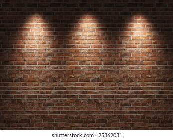 Fragment of the shined  brick wall