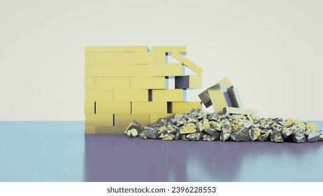 Fragments and Cubes Shattering 3D Rendering