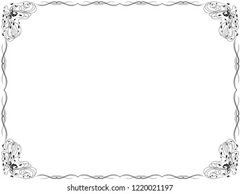 Floral Frame Background Swirl Border Design Stock Illustration ...