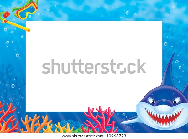 Frame Border Shark Stock Illustration 10963723 | Shutterstock