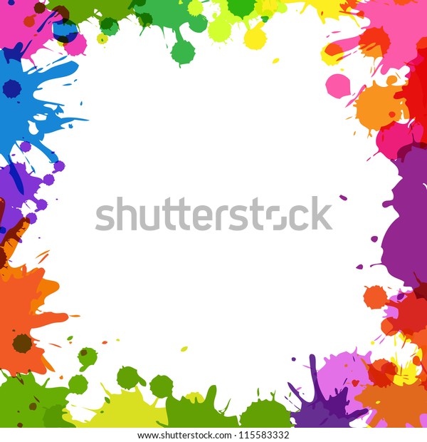 Frame Color Blobs Isolated On White Stock Illustration 115583332 ...