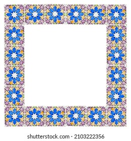 Frame Design With Typical Geometric Portuguese Decorations Called 