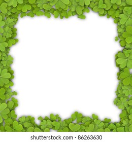 Frame made of clover. Isolated on white background.