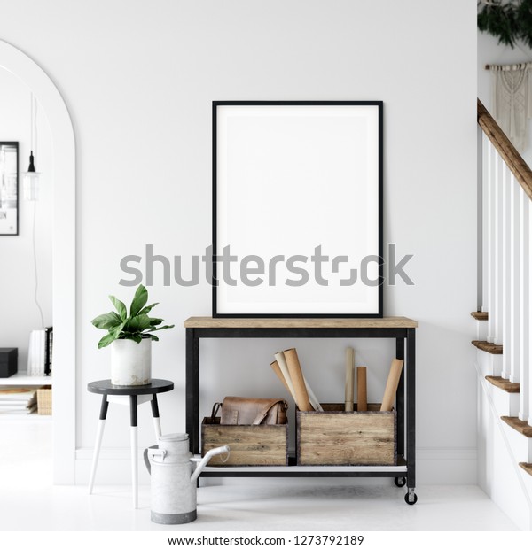 Download Frame Mockup Wall Interior Wall Art Stock Illustration 1273792189 PSD Mockup Templates