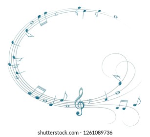 Frame Music Notes Stock Illustration 1261089736 | Shutterstock