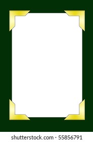 Frame For A Photo With Gold Corners