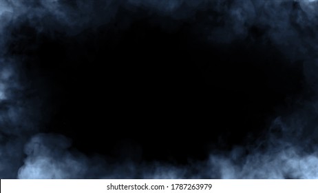 Frame Of Real Blue Fire Flames Burn Motion Smoke . Border Isolated Texture Overlays. Film Effect. Stock Illustration