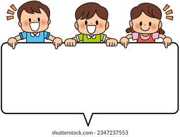 Frame, speech bubble, child, elementary school student, student