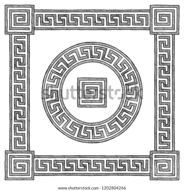 Frame Traditional Ancient Greek Border Meander Stock Illustration ...