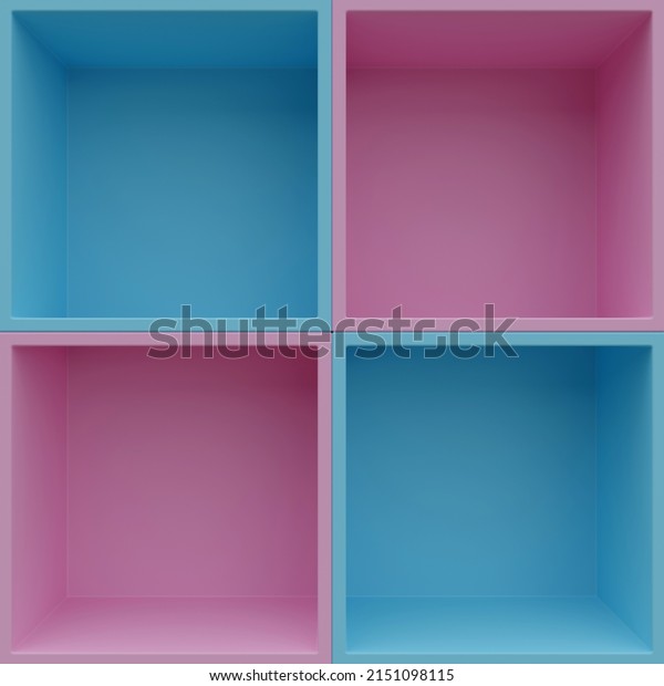 Framed Pink and Blue Background. 3D render,\
cleand design,\
platform.