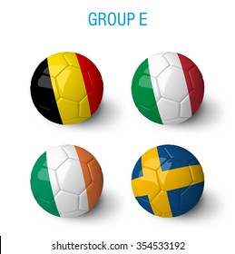 16年フランスのグループ 白い背景にサッカーボールと国旗 その他多く のイラスト素材 Shutterstock