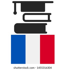 France Education - Illustration, Icon, Logo, Clip Art Or Image For Cultural, Educational Or State Events. Celebrating Scholarship Award On Summer. High Quality Education Country