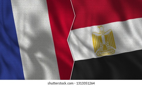 France Egypt 3d Realistic Illustration Half Stock Illustration ...