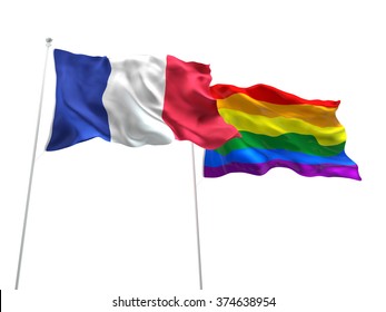 France Lgbt Community Pride Flags Waving Stock Illustration 374638954 ...