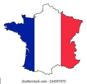 France Map Flag Stock Illustration 129760214