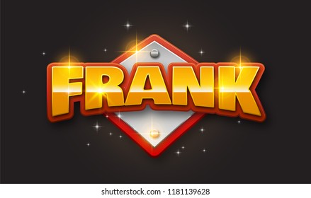 120 Frank name text Images, Stock Photos & Vectors | Shutterstock