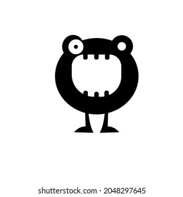 Freak Stocky Monster simple silhouette, design can be used for sticker, logo, icon etc.