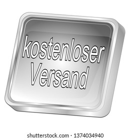 free Delivery Button - in german - 3D illustration